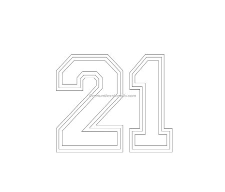 Цифра 21 трафарет