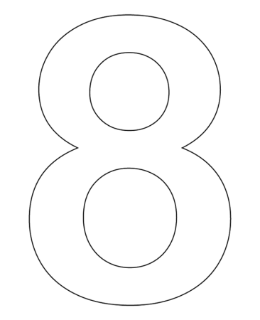 Цифра 8 трафарет для торта а4
