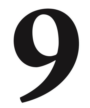 Цифра 9 черная