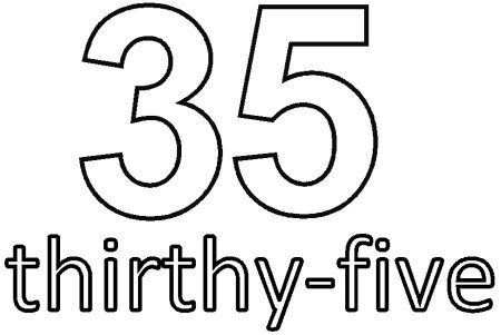 Цифра 35 трафарет для торта