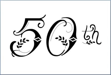 Цифра 50 с вензелями