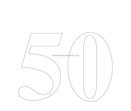 Цифра 50 трафарет для торта
