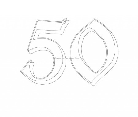 Цифра 50 трафарет