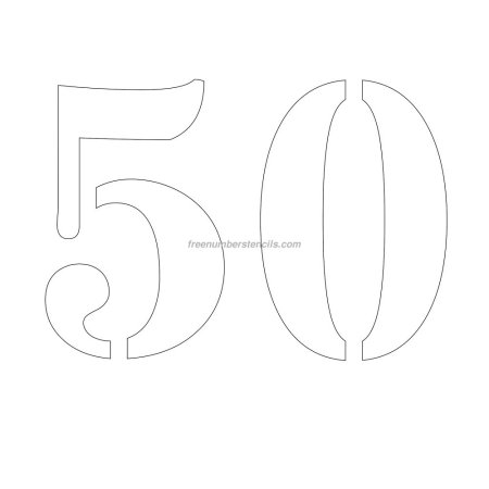 Цифра 50 трафарет