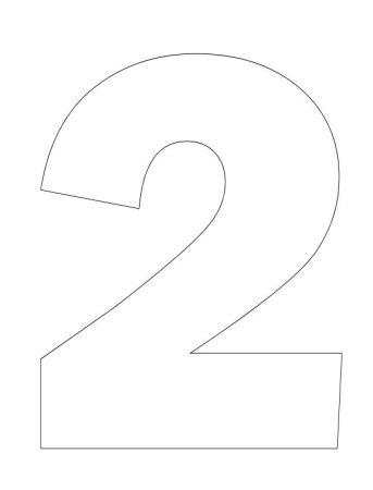 Цифра 2 трафарет для вырезания