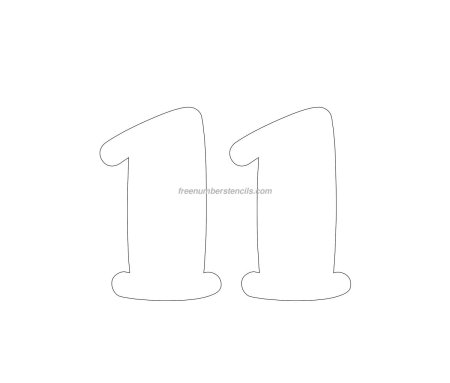 Цифра 11 трафарет