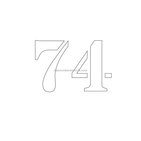 Трафарет чисел 74
