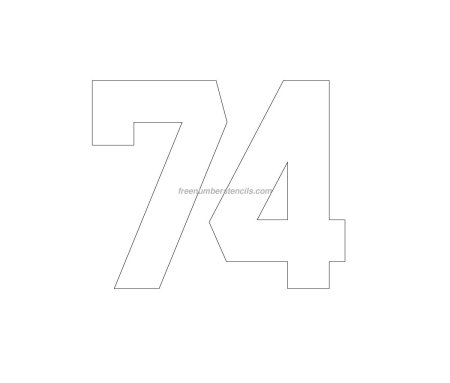 Цифра 74 трафарет