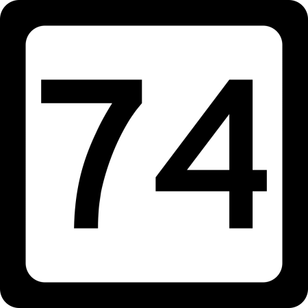 Цифра 74 трафарет