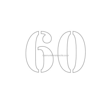 Цифра 60 трафарет