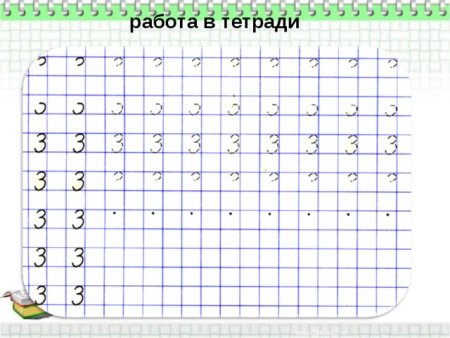 Цифра 3 пропись