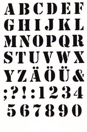 Трафарет латинских букв