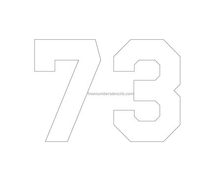 Цифра 73 трафарет