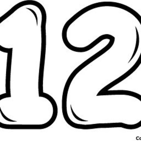Цифра 12 трафарет