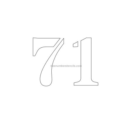 Цифра 71 трафарет