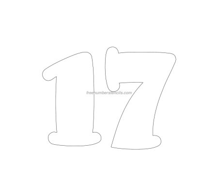 Цифра 17 трафарет