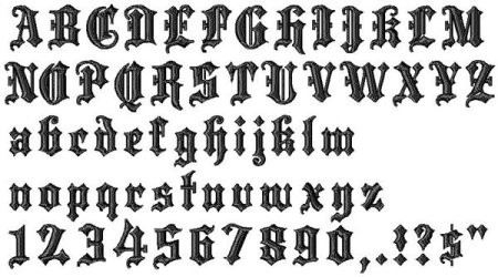 Готический шрифт цифры