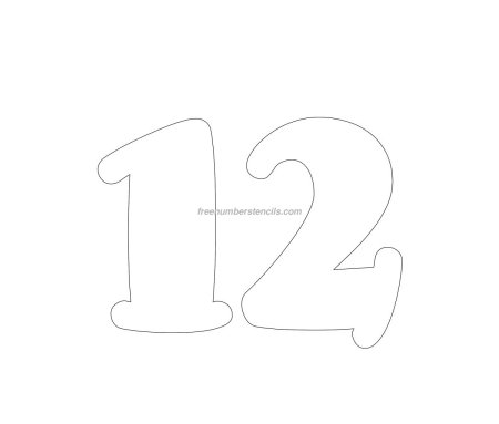 Цифра 12 трафарет для торта