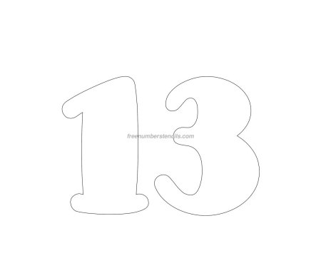 Цифра 13 трафарет