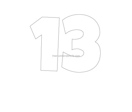 Цифра 13 трафарет