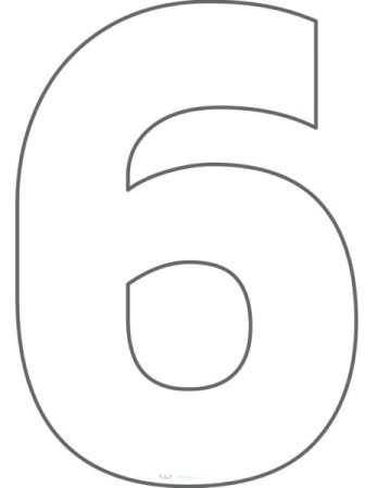 Цифра 6 трафарет для торта