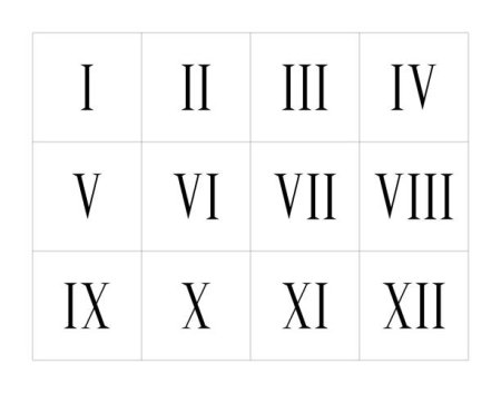 Римские цифры 1-12