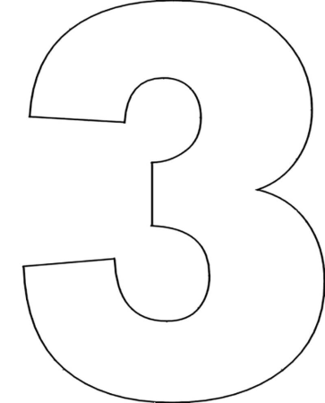 Цифра 3 для торта трафарет а4