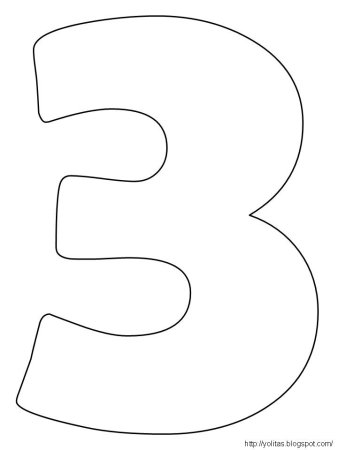 Цифра 3 трафарет
