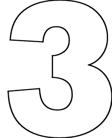 Цифра 3 трафарет
