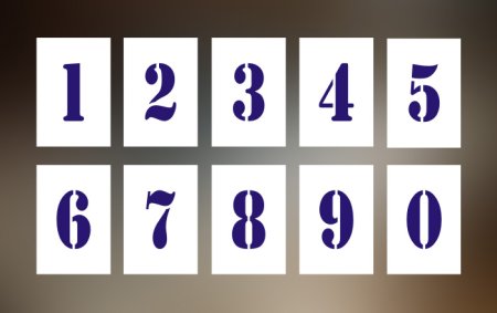Трафарет цифр от 1 до 10