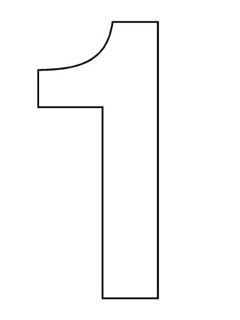 Цифра 1 трафарет