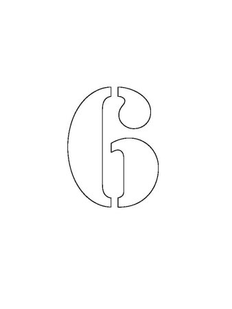 Цифра 6 трафарет для вырезания