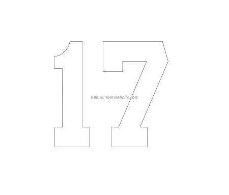 Цифра 17 трафарет