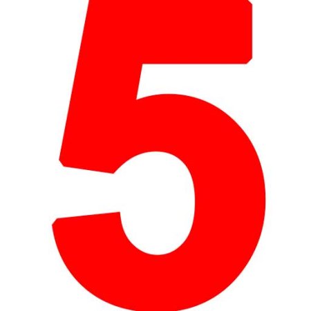 Цифра 5 красная