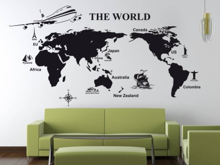 Трафареты карты мира для декора стен (50 фото)
