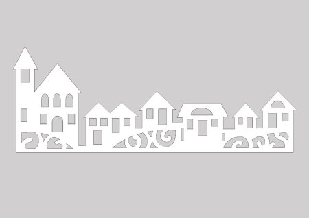 Силуэты домиков на окно