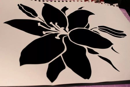 Лилия трафарет для вырезания