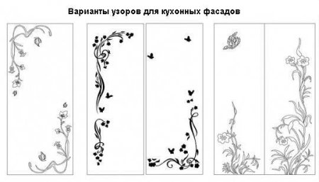Кухня с узорами на фасадах