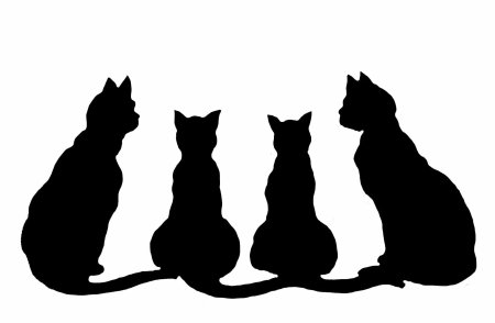 Силуэты котов и кошек