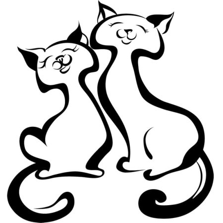 Силуэты кошек на стену