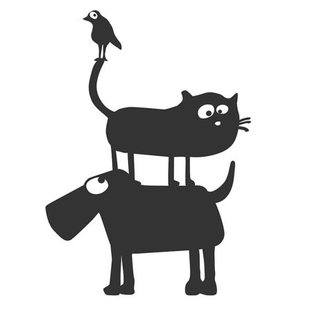 Котики смешные силуэты на стенах