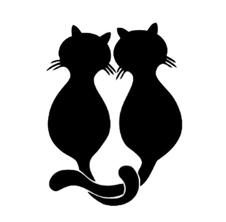 Силуэт двух кошек