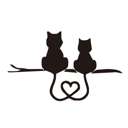 Силуэт двух кошек