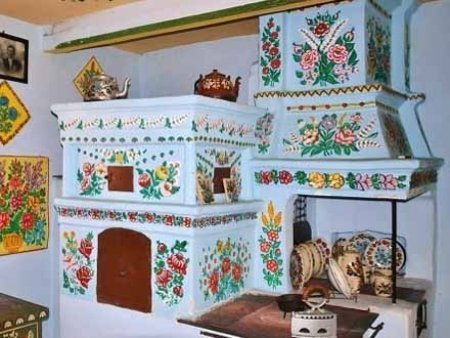 Расписная печь русская