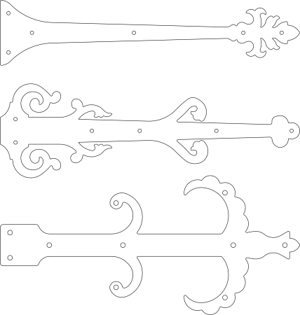 Трафарет детали для сундука