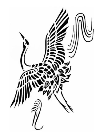 Журавли трафарет