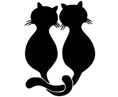 Силуэт двух кошек