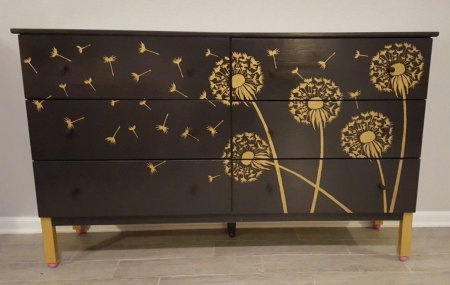 Мебель украшенная трафаретом