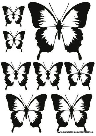 Трафареты маленьких бабочек для декора (41 фото)