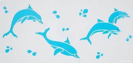 Трафарет дельфинов на стену